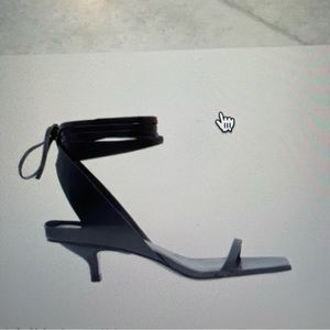 Charles &Keith black tie around sandals